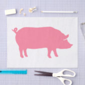 Rosa Schwein-Silhouette Seidenpapier (Handwerk)