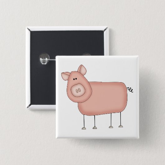Rosa Schwein-T - Shirts und Geschenke Button (Vorne & Hinten)