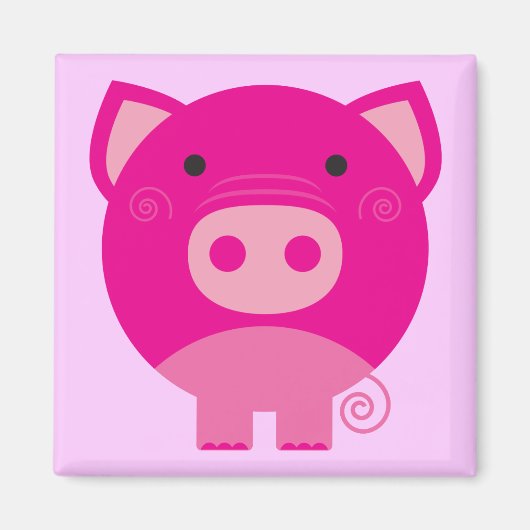Rosa Schwein-T-Shirts und Geschenke Magnet (Vorne)