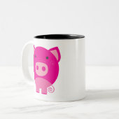 Rosa Schwein-T-Shirts und Geschenke Zweifarbige Tasse (Vorderseite Links)