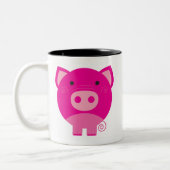 Rosa Schwein-T-Shirts und Geschenke Zweifarbige Tasse (Links)