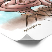 Rosa Schweinchen im Stroh Cartoon Poster (Ecke)
