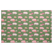 Rosa Schweine auf grünem Hintergrund Stoff (Yard (91,4 cm))