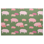 Rosa Schweine auf grünem Hintergrund Stoff (Fat Quarter (45,7 x 55,9 cm))