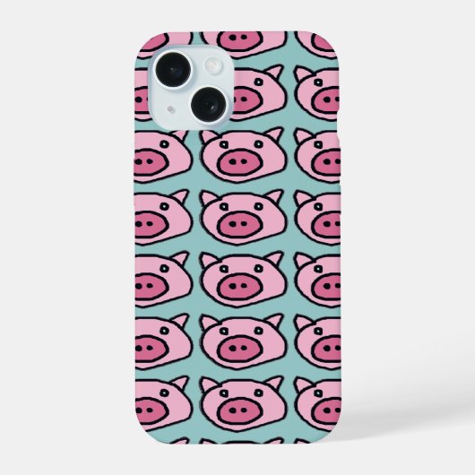 Rosa Schweine iPhone 15 Hülle (Rückseite)