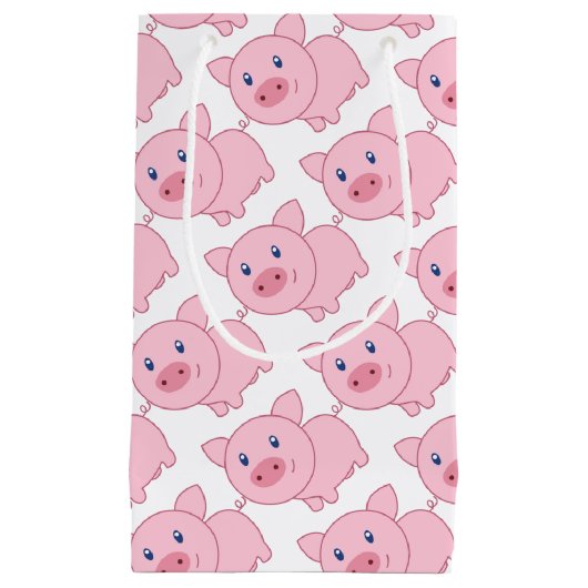 Rosa Schweine Kleine Geschenktüte (Vorderseite)