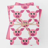 Rosa Schweine Streifen Streifen Papierstreifen Set Geschenkpapier Set (Beispiel)