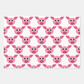 Rosa Schweine Streifen Streifen Papierstreifen Set Geschenkpapier Set (Vorderseite)