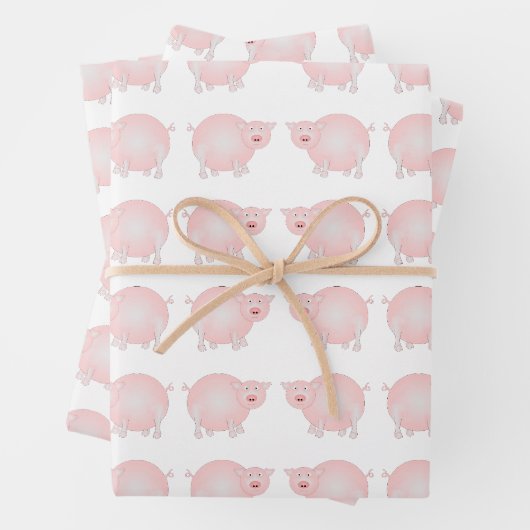 Rosa Schweine Umhüllungspapierblätter Geschenkpapier Set (Beispiel)