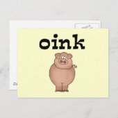 Rosa Schweinefleisch T - Shirt und Geschenke Postkarte (Vorne/Hinten)