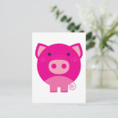 Rosa Schweineschirme und -geschenke Postkarte (Stehend Vorderseite)