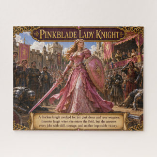 Rosa Schwert-Dame-Ritter-Fantasie-Puzzle Puzzle
