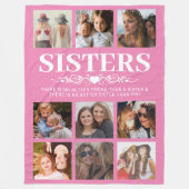 Rosa Schwestern Foto Collage Fleece Blankon (Vorderseite)