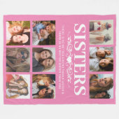 Rosa Schwestern Foto Collage Fleece Blankon (Vorderseite (Horizontal))