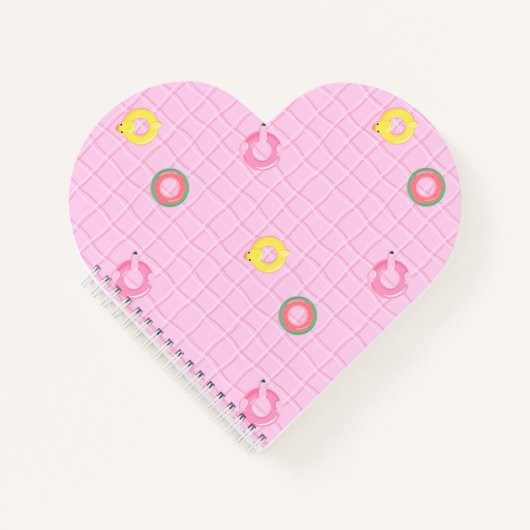 Rosa Schwimmbad und Röhren Notizblock (Vorderseite)