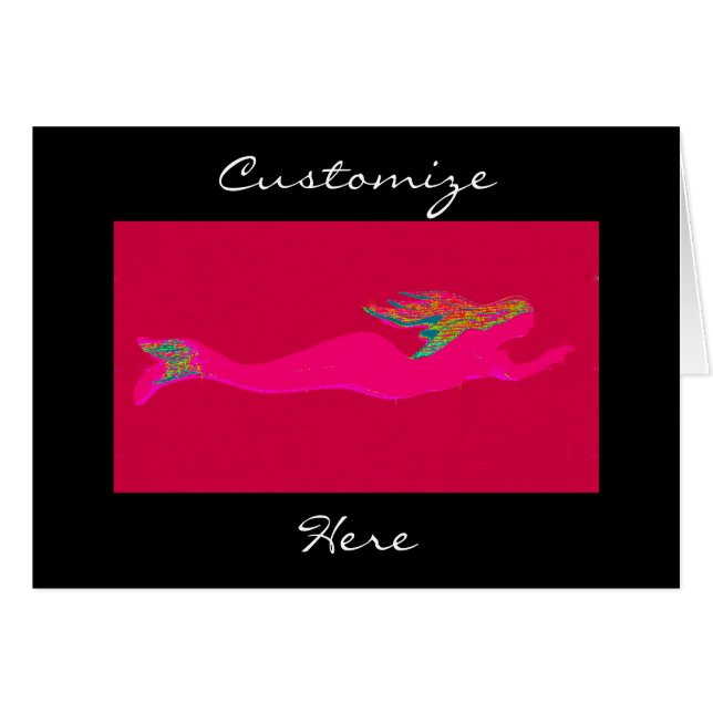 rosa Schwimmenmeerjungfrauschwarzes (Vorderseite (Horizontal))