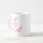 Rosa Scottie-Distel Kaffeetasse (Vorderseite Links)