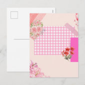 Rosa Scrapbook-Papier Feiertagspostkarte (Vorne/Hinten)