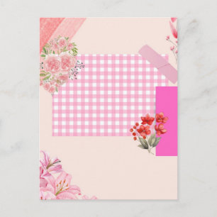 Rosa Scrapbook-Papier Feiertagspostkarte