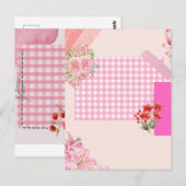 Rosa Scrapbook-Papier Postkarte (Vorne/Hinten)