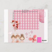 Rosa Scrapbook-Papier Postkarte (Rückseite)
