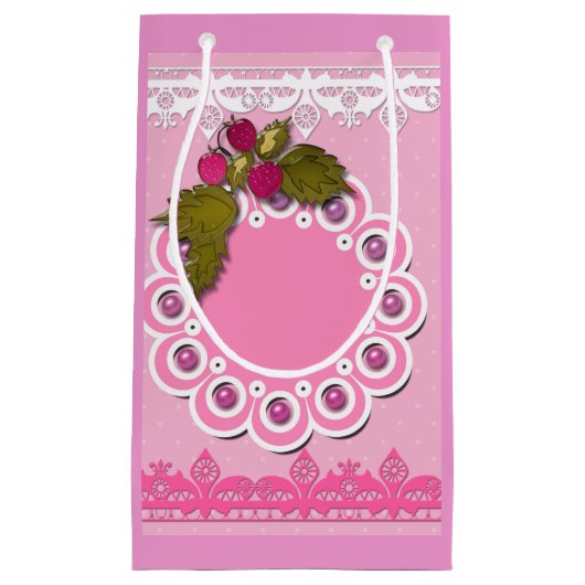 Rosa Scrapbooking Kleine Geschenktüte (Vorderseite)