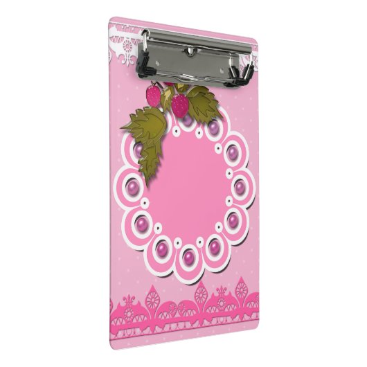 Rosa Scrapbooking Mini Klemmbrett (Schrägansicht)