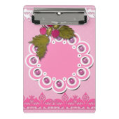 Rosa Scrapbooking Mini Klemmbrett (Vorderseite)