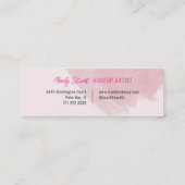 Rosa Script Foto Wasserfarbe Make-up Mini Visitenkarte (Rückseite)