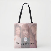 Rosa Script-Logo 3 Foto-Friseur-Salon Tasche (Vorderseite)
