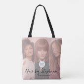 Rosa Script-Logo 3 Foto-Friseur-Salon Tasche (Rückseite)