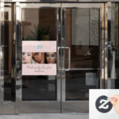 Rosa-Script-Logo-Foto Makeup Studio Fensteraufkleber (Büro Tür)