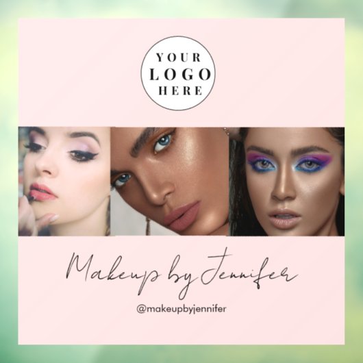 Rosa-Script-Logo-Foto Makeup Studio Fensteraufkleber (Blatt 3)