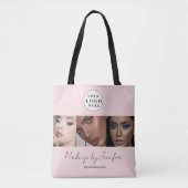 Rosa-Script-Logo-Foto Makeup Studio Tasche (Vorderseite)