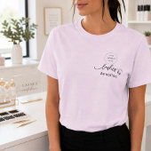 Rosa Script Logo Wimpern Studio Mitarbeiter T-Shir T-Shirt