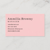 Rosa-Script | Minimalistisches modernes Elegant Visitenkarte (Rückseite)