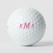 Rosa Script Monogram Titleist Pro V1 Golfball (Vorderseite)