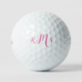 Rosa Script Monogram Titleist Pro V1 Golfball (Vorderseite)