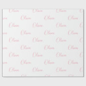 Rosa Script Name Girly Elegant Geschenkpapier (Flach)