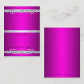 Rosa Scroll-Klapptisch Platzkarte (Vorne/Hinten)