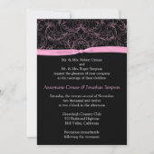 Rosa Scrolls und Hochzeitsfeiern Einladung (Vorderseite)