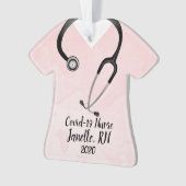Rosa Scrub Top Nurse 2020 Ornament (Vorderseite)