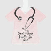 Rosa Scrub Top Nurse 2020 Ornament (Rückseite)