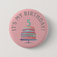 Rosa Sea Foam Green Birthday Cake Age Button