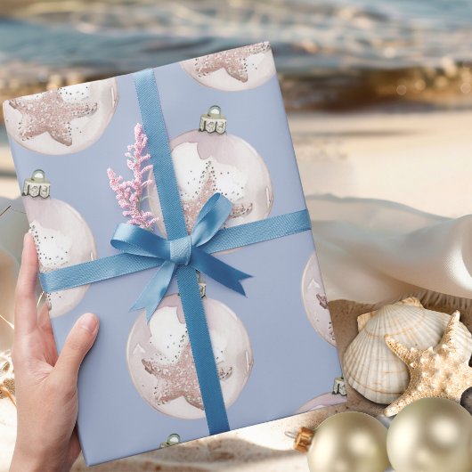 Rosa Sea Star Ornament staubblaues Muster Geschenkpapier