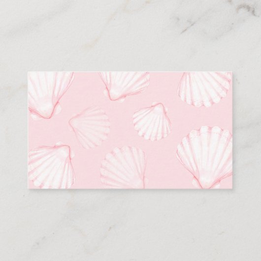 Rosa Seashell Diaper Raffel Ticket Begleitkarte (Rückseite)