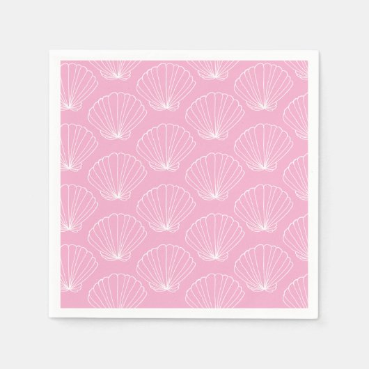 Rosa Seashell-Ozean Serviette (Vorderseite)