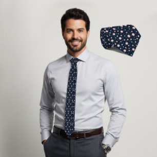 Rosa Sechseck geometrische Navy Krawatte