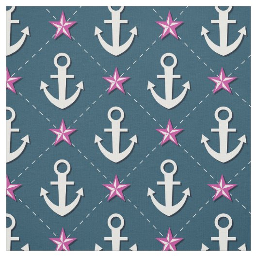 Rosa Seeanker-Gewebe Stoff (Muster)