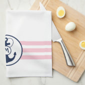 Rosa Seeanker Küchentuch (Viertel Falte)